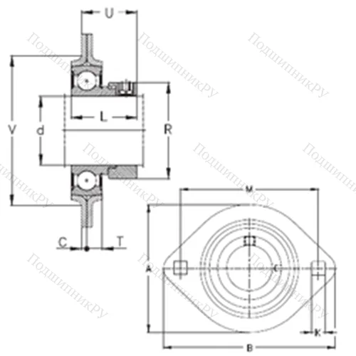 Подшипниковый узел шариковый радиальный RALT 20