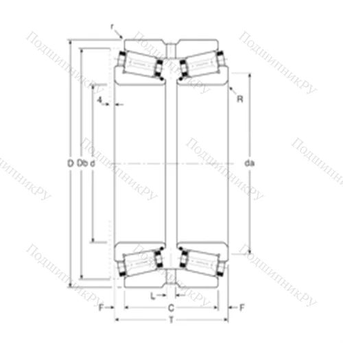 Подшипник роликовый радиально-упорный 242190X/242282XG