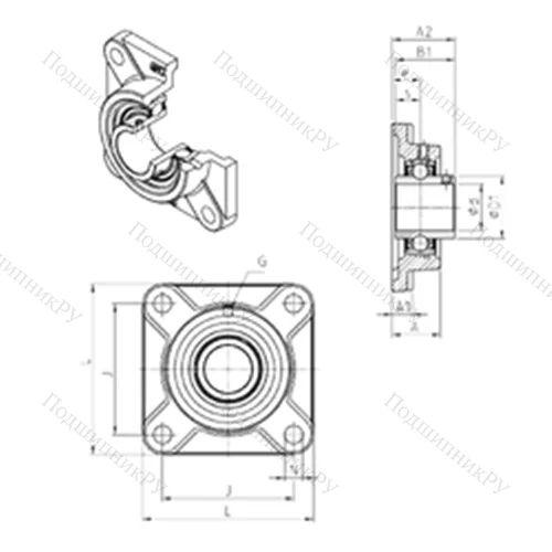 Подшипниковый узел шариковый радиальный UCF 210 от производителя  SNR