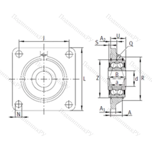 Подшипниковый узел шариковый радиальный PCCJ 25