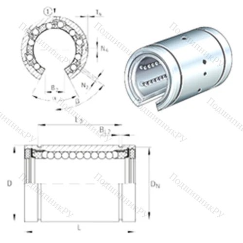 Подшипник шариковый линейный KBO 16-PP