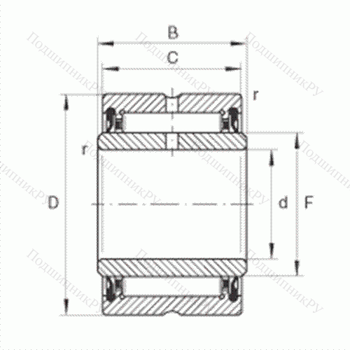 Подшипник роликовый игольчатый NA 4902-2RSR